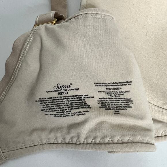 Soma Embraceable Full Coverage Bra Size 40 DDD - Picture 3 of 7